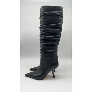 Michael Kors Black Slouchy Knee-High Pointed-Toe Boots